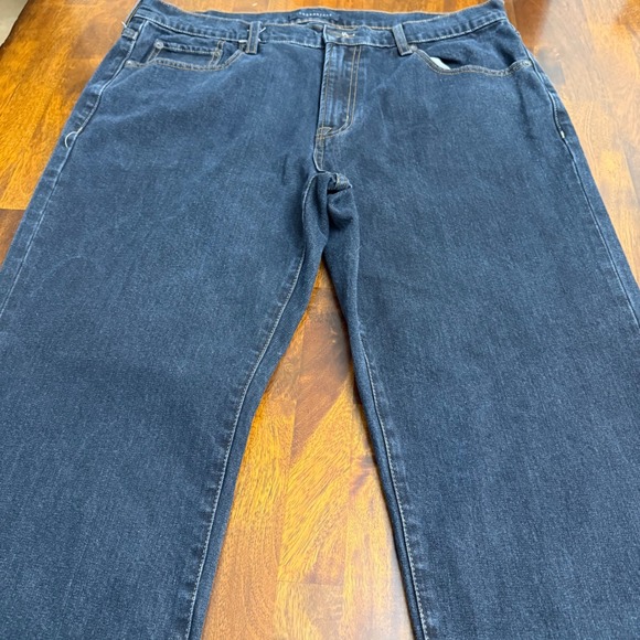 Aeropostale Mens Straight Leg Jeans Dark Wash Blue Denim 36x30 (36x29) Stretch - Picture 3 of 7
